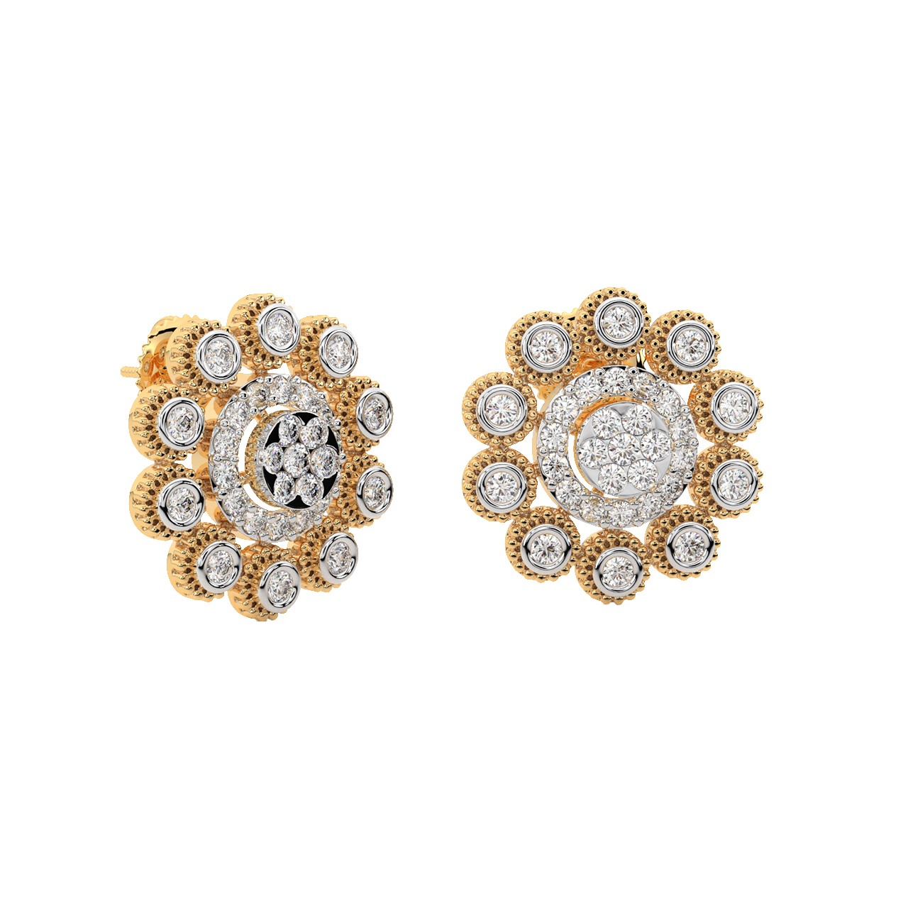 Keily Round Diamond Stud Earrings